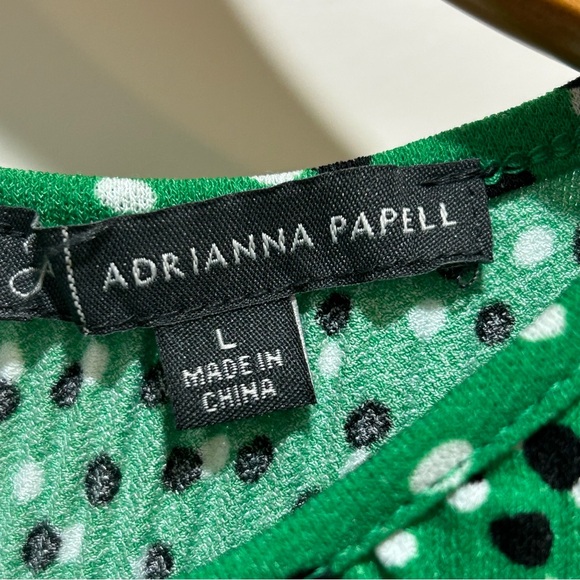 Adrianna Papell women’s size L, Emerald green Ruffle Sleeve Blouse like new - Picture 3 of 7